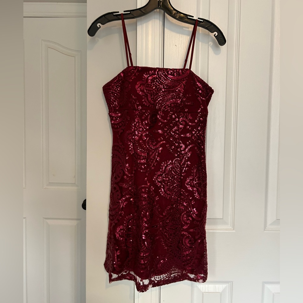 Red mini dress